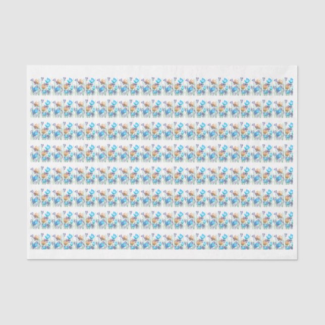 Modern abstract floral botanical tissue paper (Front)