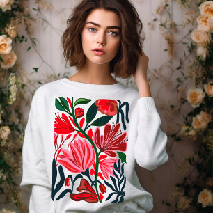Modern abstract floral colourful women sweatshirt