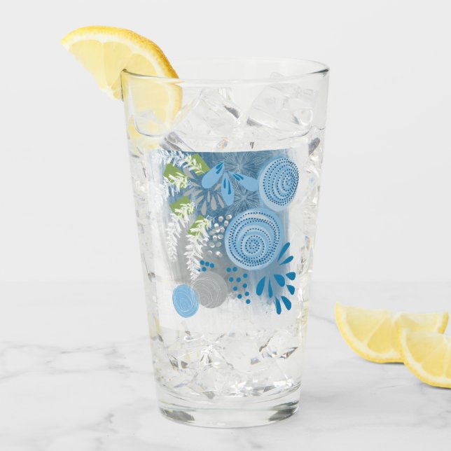 Modern Abstract Floral Glass (Front Ice)