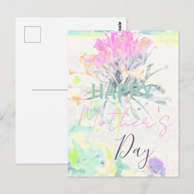 Modern Abstract Floral Impressionist Mother's Day Postcard (Front/Back)