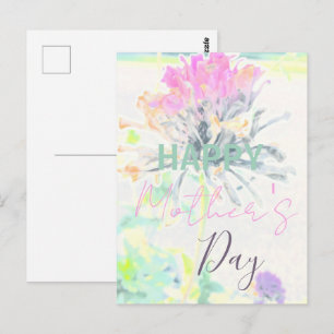 Modern Abstract Floral Impressionist Mother's Day Postcard