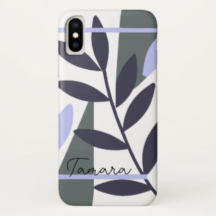 Modern Abstract Floral Leaf Pattern Name iPhone X Case