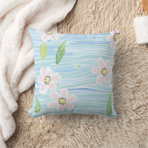 Modern Abstract Floral Line Pattern (10) Cushion