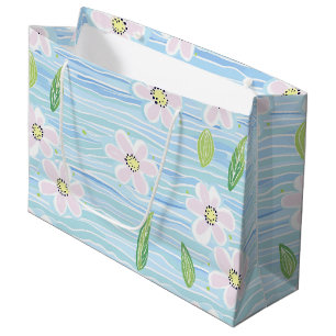 Modern Abstract Floral Line Pattern (10) Large Gift Bag