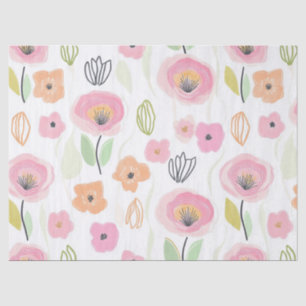Modern Abstract Floral Line Pattern (2) Tissue Paper