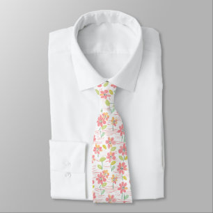 Modern Abstract Floral Line Pattern (3) Tie