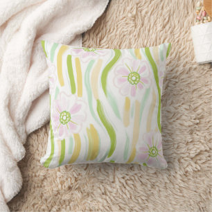 Modern Abstract Floral Line Pattern (4) Cushion