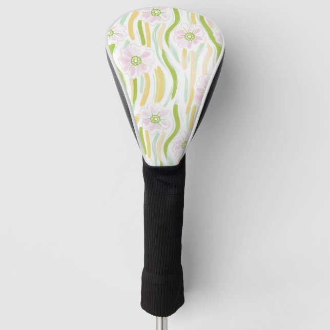 Modern Abstract Floral Line Pattern (4) Golf Head Cover (Front)