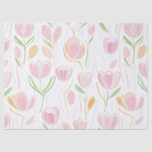 Modern Abstract Floral Line Pattern (5) Tissue Paper