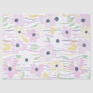 Modern Abstract Floral Line Pattern (6) Tissue Paper