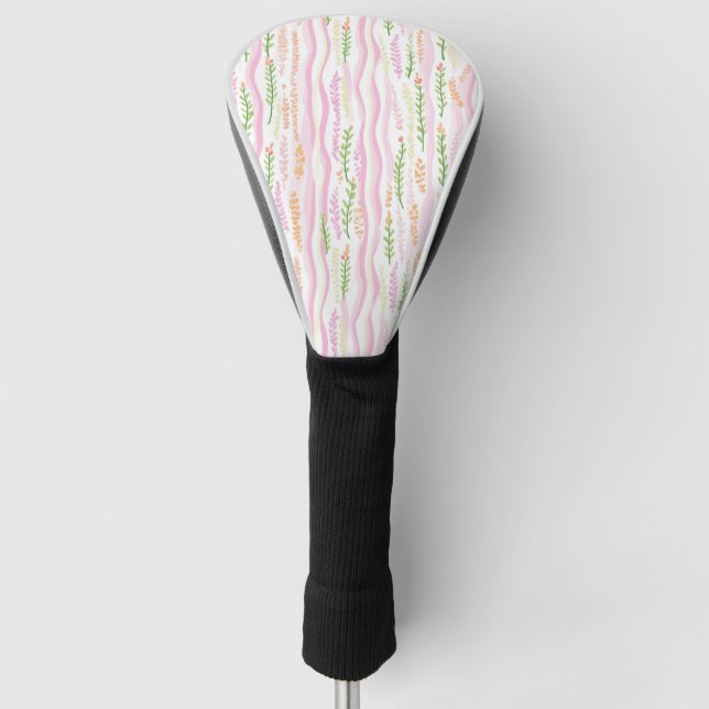 Modern Abstract Floral Line Pattern (7) Golf Head Cover (Front)