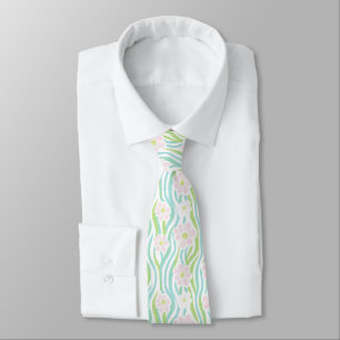 Modern Abstract Floral Line Pattern (8) Tie