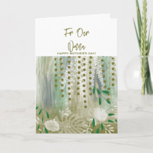 Modern Abstract Floral Nonna Mother's Day Thank You Card