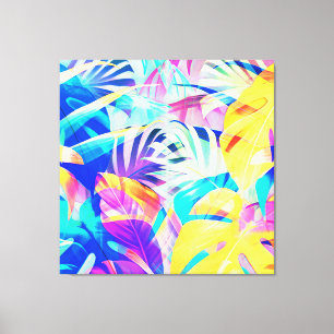 Modern Abstract Floral Pastel Colour Canvas Print