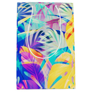 Modern Abstract Floral Pastel Colour Medium Gift Bag