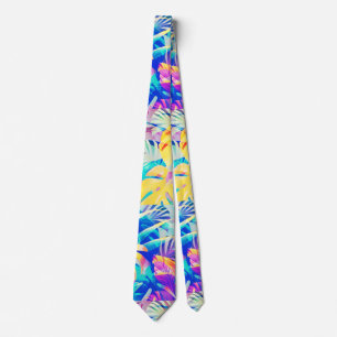 Modern Abstract Floral Pastel Colour Tie