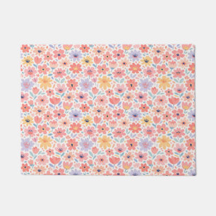 Modern Abstract Floral Pattern Doormat