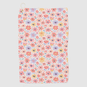 Modern Abstract Floral Pattern Golf Towel