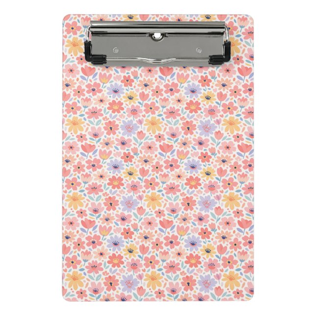 Modern Abstract Floral Pattern Mini Clipboard (Front)