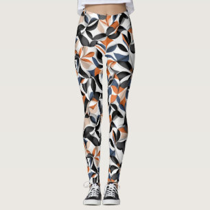 Modern Abstract Flow Geometry Pattern Design 64 Leggings