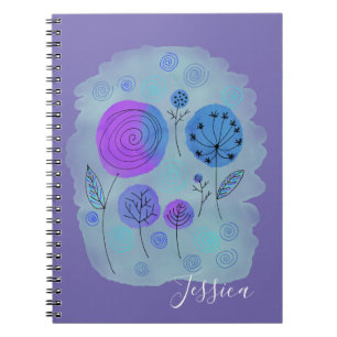 Modern Abstract Flower Art Personalised Notebook