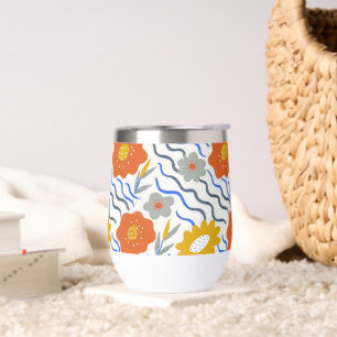 Modern Abstract Flowers Boho Wavy