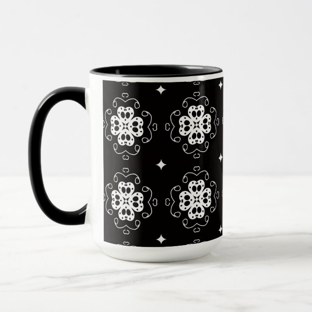 modern abstract flowers coffee mug (Left)