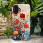 Modern Abstract Flowers Personalised Name iPhone 16 Plus Case<br><div class="desc">Modern Abstract Flowers Personalised Name iPhone 16 Plus Cases features modern abstract flowers in red,  orange and yellow with your personalised name in modern calligraphy script typography. Perfect as a gift for her for Christmas,  birthday,  holidays and more. Designed by ©2024 Evco Studio www.zazzle.com/store/evcostudio</div>
