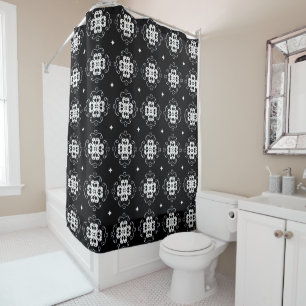 modern abstract flowers shower curtain