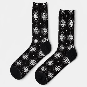 modern abstract flowers socks
