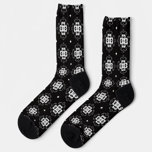 modern abstract flowers socks (Left)