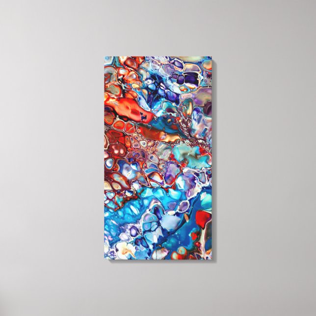 Modern Abstract Fluid Acrylic - Colourful Canvas Print (Front)