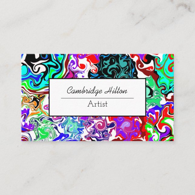 Modern Abstract Fluid Art    Business Card (Front)