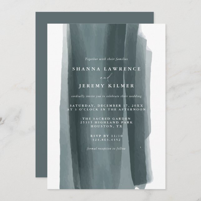 Modern Abstract Formal Wedding | Invitation (Front/Back)