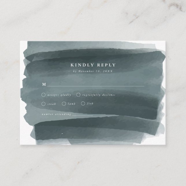Modern Abstract Formal Wedding | Reply Enclosure C Card (Front)