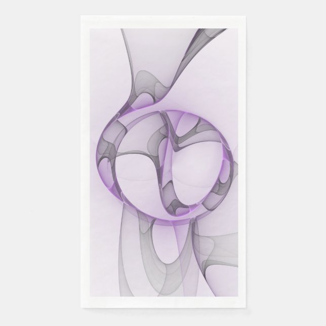Modern Abstract Fractal Art Lavender Grey Napkin (Front)