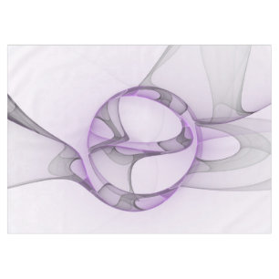 Modern Abstract Fractal Art Lavender Grey Tablecloth