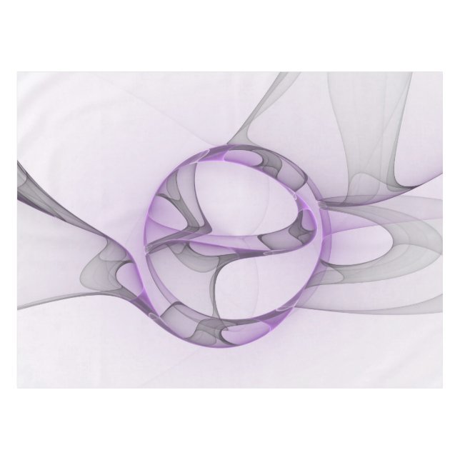 Modern Abstract Fractal Art Lavender Grey Tablecloth (Front (Horizontal))