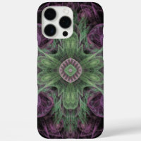 Modern Abstract Fractal Purple and Green Design