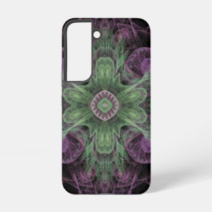 Modern Abstract Fractal Purple and Green Design Samsung Galaxy Case