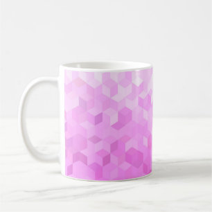Modern Abstract Fuchsia Pink Girly Cube Gradient Coffee Mug