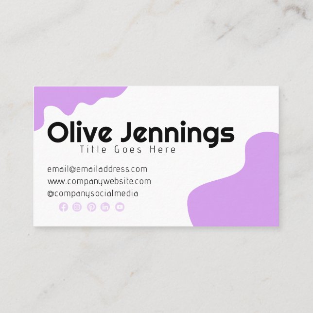 Modern Abstract Fun Business Card (Back)