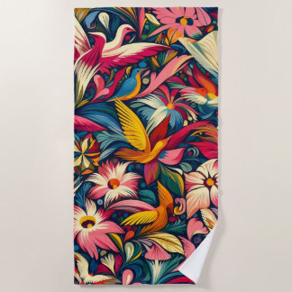 Modern abstract garden art beach towel