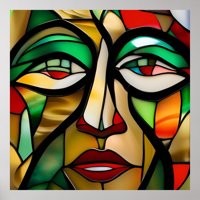 Modern Abstract Gender Free Stain Glass  Poster (Front)