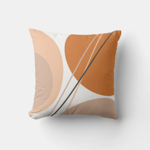 Modern Abstract Geo Pastel Brown Cream Pink Cushion