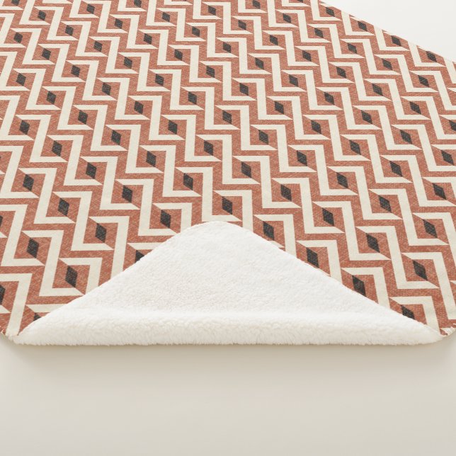 Modern Abstract geometric 1 - Amaro, Panna Cotta a Sherpa Blanket (3/4)