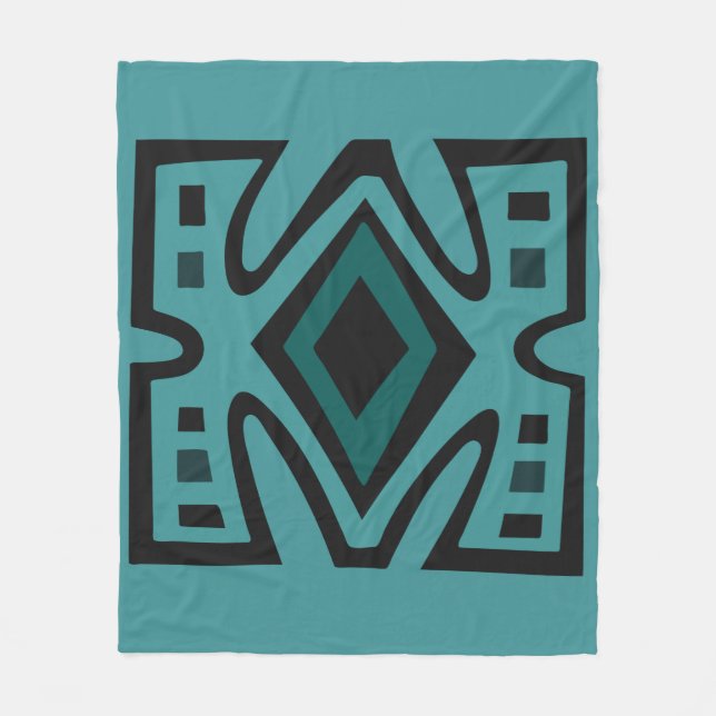 Modern Abstract geometric African tribal pattern Fleece Blanket (Front)