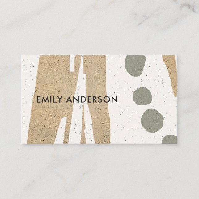 MODERN ABSTRACT GEOMETRIC ART CERAMIC TEXTURE BUSINESS CARD (Front)