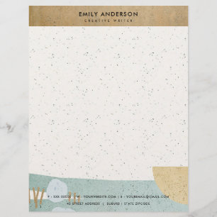 MODERN ABSTRACT GEOMETRIC ART CERAMIC TEXTURE CUSTOM LETTERHEAD