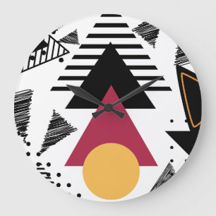 Modern Abstract geometric art Large Clock